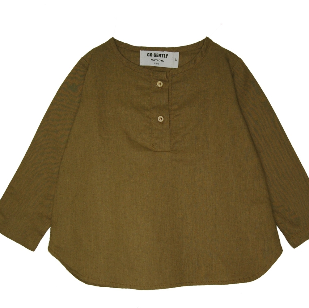 Organic Cotton and Hemp Placket Top in size 5